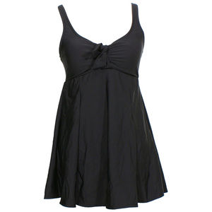 Black Bow Front Tummy Control Swimdress 22W